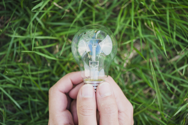 كيف تختار مشروعك التجاري ؟ close up of two hands holding light bulb against green grass 23 2147817155 - كيف تختار مشروعك التجاري ؟